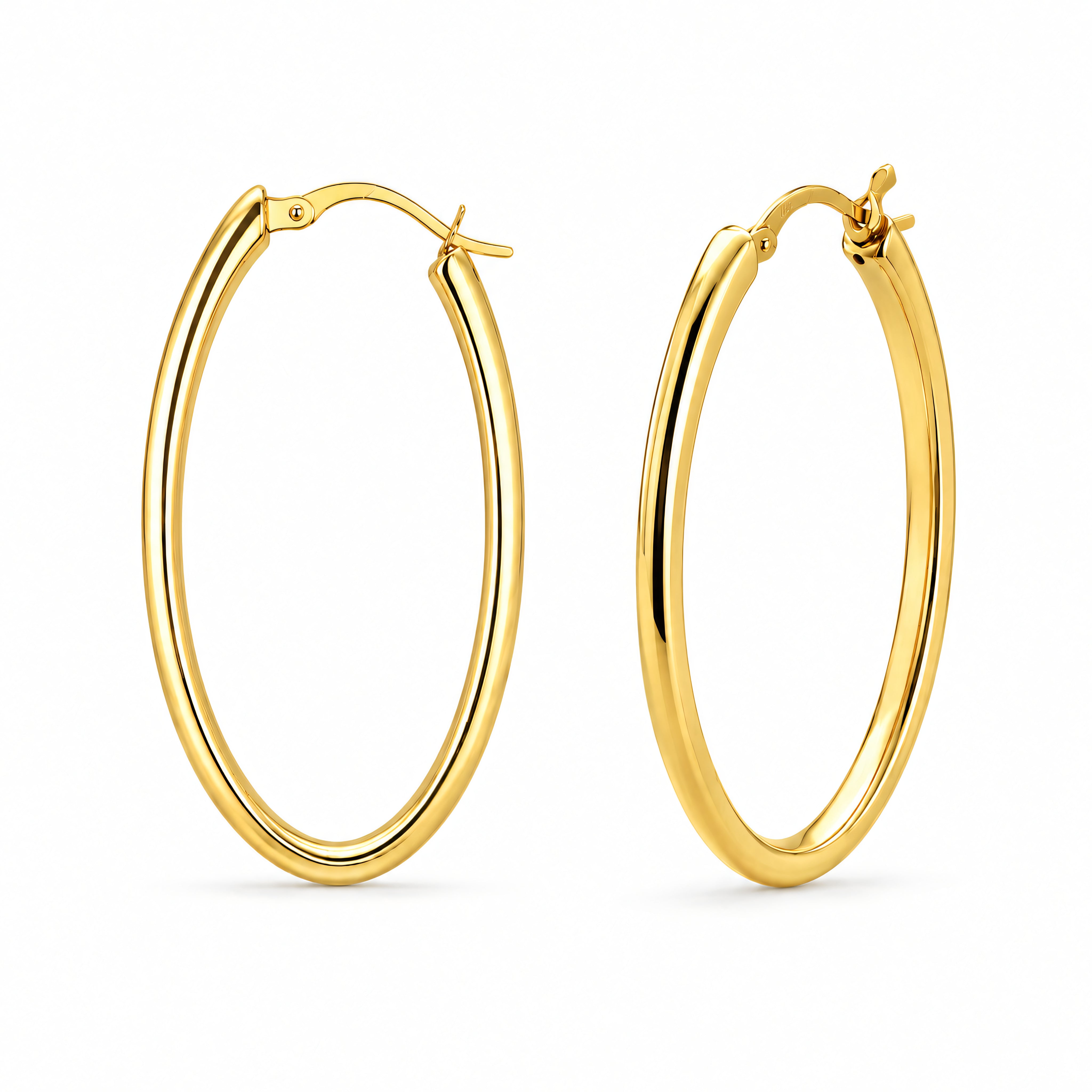 Creolen 925 Silber vergoldet Oval | Splendido Schmuck