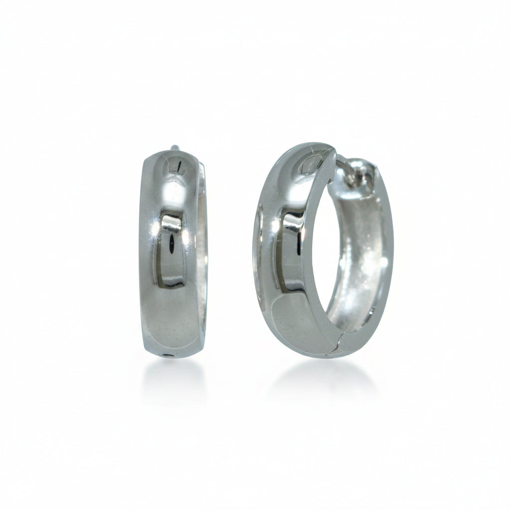 Creolen 925 Silber Rhodiniert Breit Hochglanz – Splendido – product photo