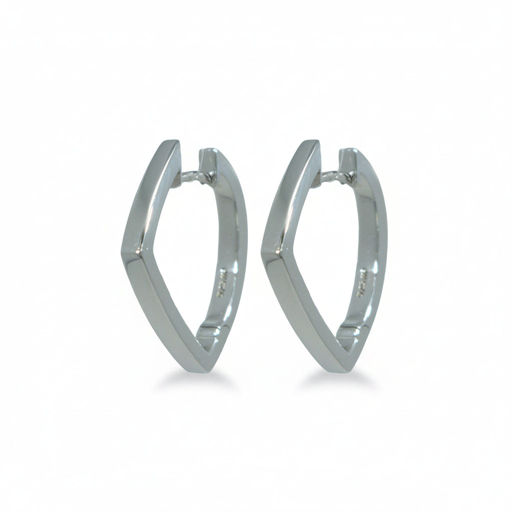 Creolen 925 Silber Marquise Kontur Hochglanz – Splendido – photo produit