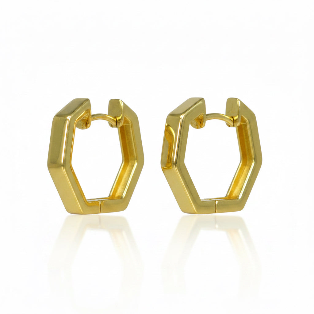 Creolen 925 Silber Hexagonal Hochglanz – Splendido – product photo