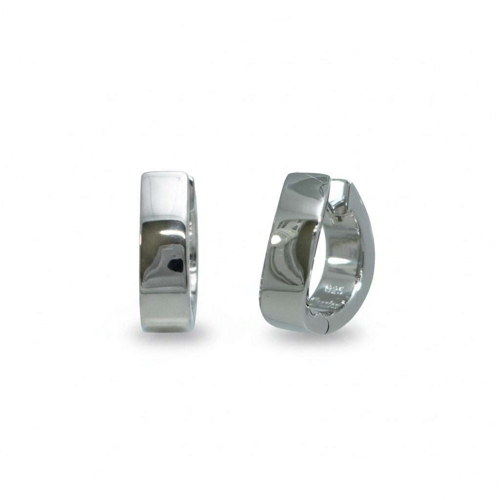 Creolen 925 Silber Breites Profil Hochglanz – Splendido – zdjęcie produktu