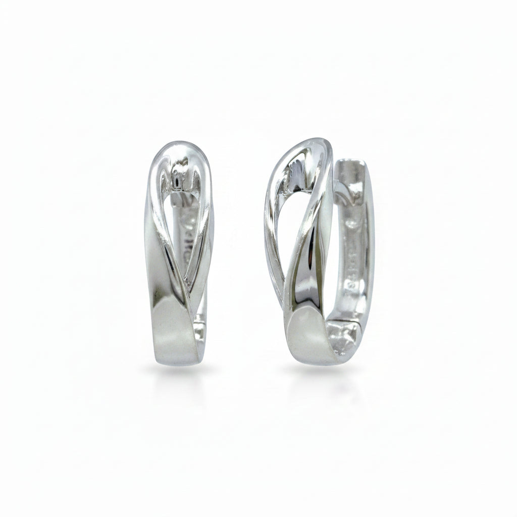 Creolen 925 Silber Verschlungene Form Hochglanz – Splendido – zdjęcie produktu