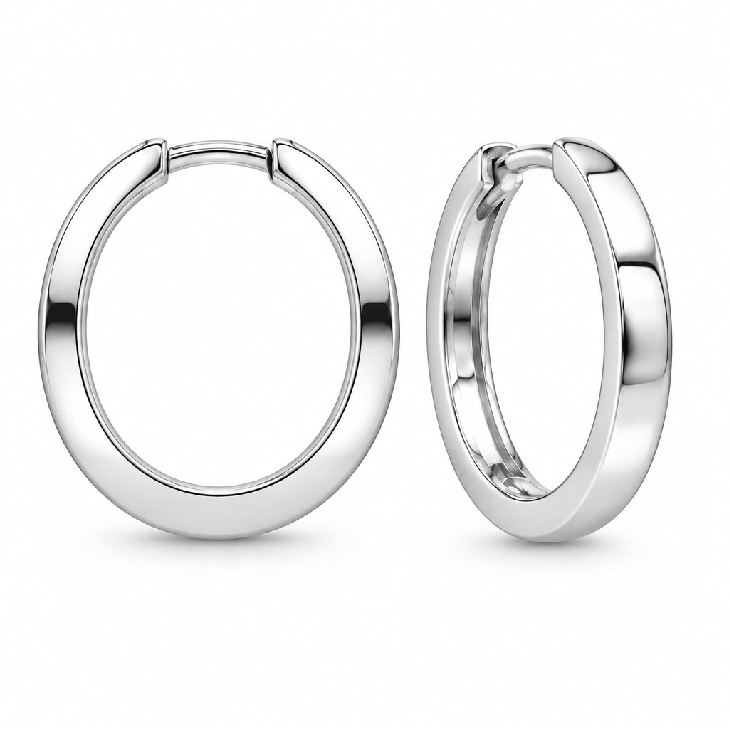 925 silver rounded hoop earrings | Splendido Jewelry