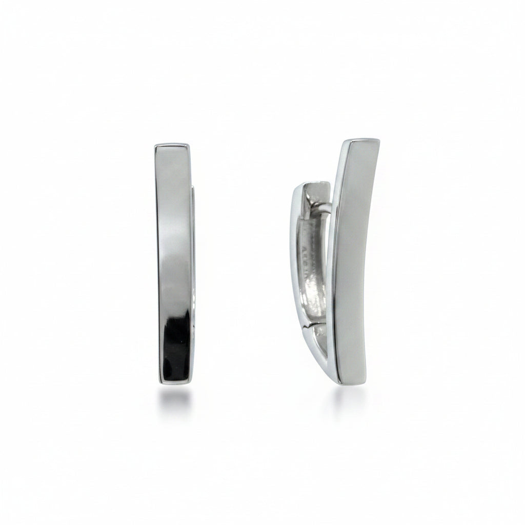 Creolen 925 Silber minimalistisch geschwungen – Splendido – zdjęcie produktu
