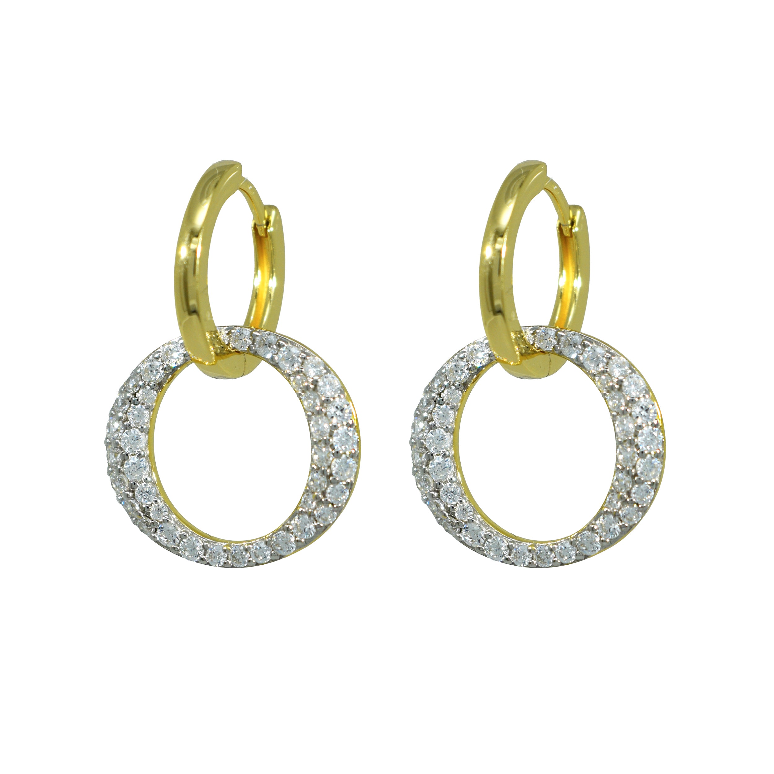 Creolen 925 Silber Huggie Pavé Zirkonia Kreis – Splendido – product photo