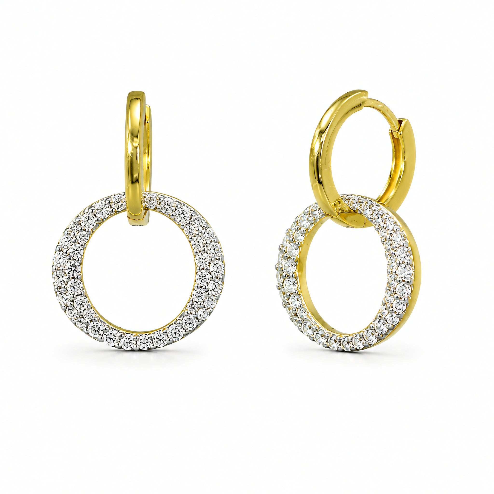 Creolen 925 Silber Huggie Pavé Zirkonia Kreis | Splendido Schmuck
