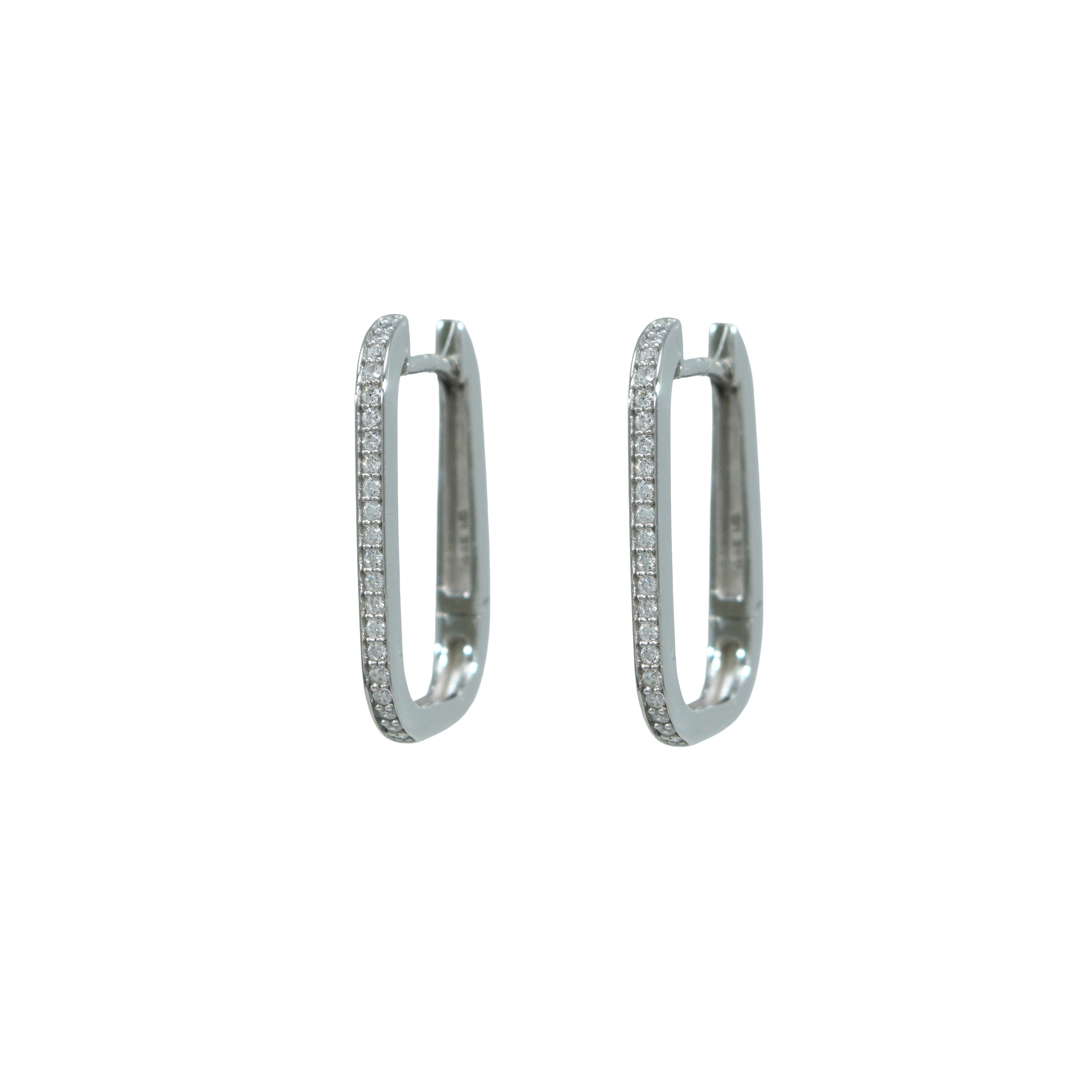 Creolen 925 Silber Rhodiniert Zirkonia Frontkante – Splendido – foto producto