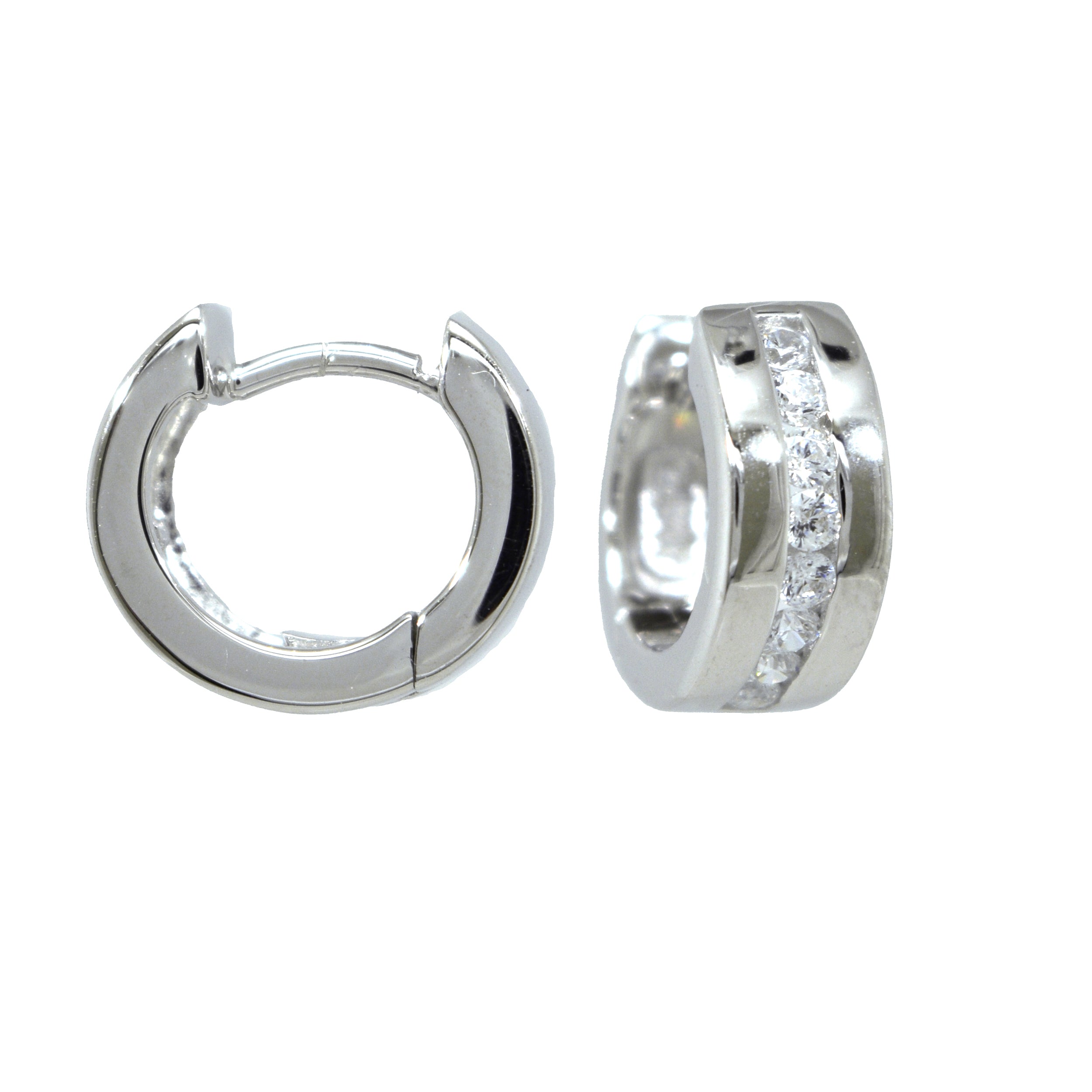 Creolen 925 Silber Zirkonia Kanalfassung – Splendido – zdjęcie produktu