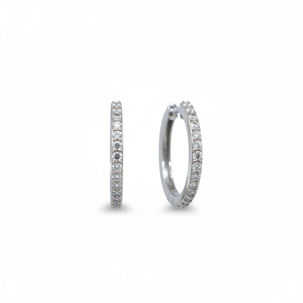Creolen 925 Silber Zirkonia Pavé rundum – Splendido – zdjęcie produktu