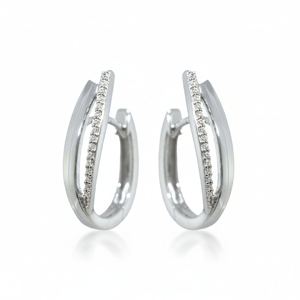 Creolen 925 Silber Zirkonia Pavé offen – Splendido – zdjęcie produktu