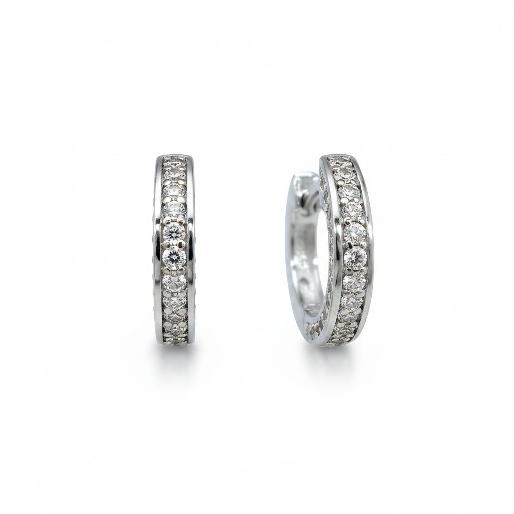 Creolen 925 Silber Zirkonia doppelt geschwungen – Splendido – zdjęcie produktu