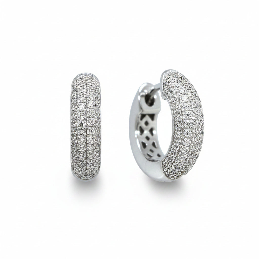 Creolen 925 Silber Zirkonia Pavé geschwungen – Splendido – zdjęcie produktu