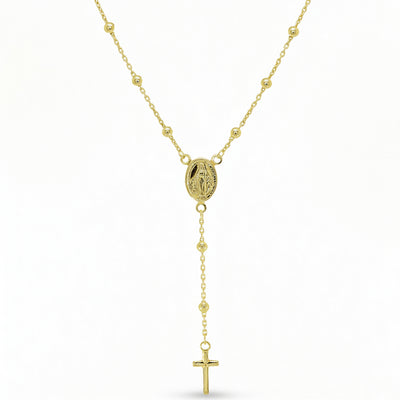 Halskette 925 Silber Rosenkranzkette Maria Kreuz | Splendido Schmuck