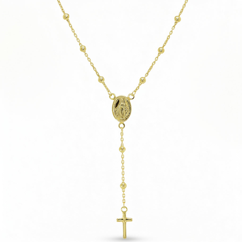 Halskette 925 Silber Rosenkranzkette Maria Kreuz – Splendido – product photo