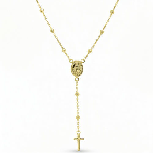 Halskette 925 Silber Rosenkranzkette Maria Kreuz – Splendido – product photo