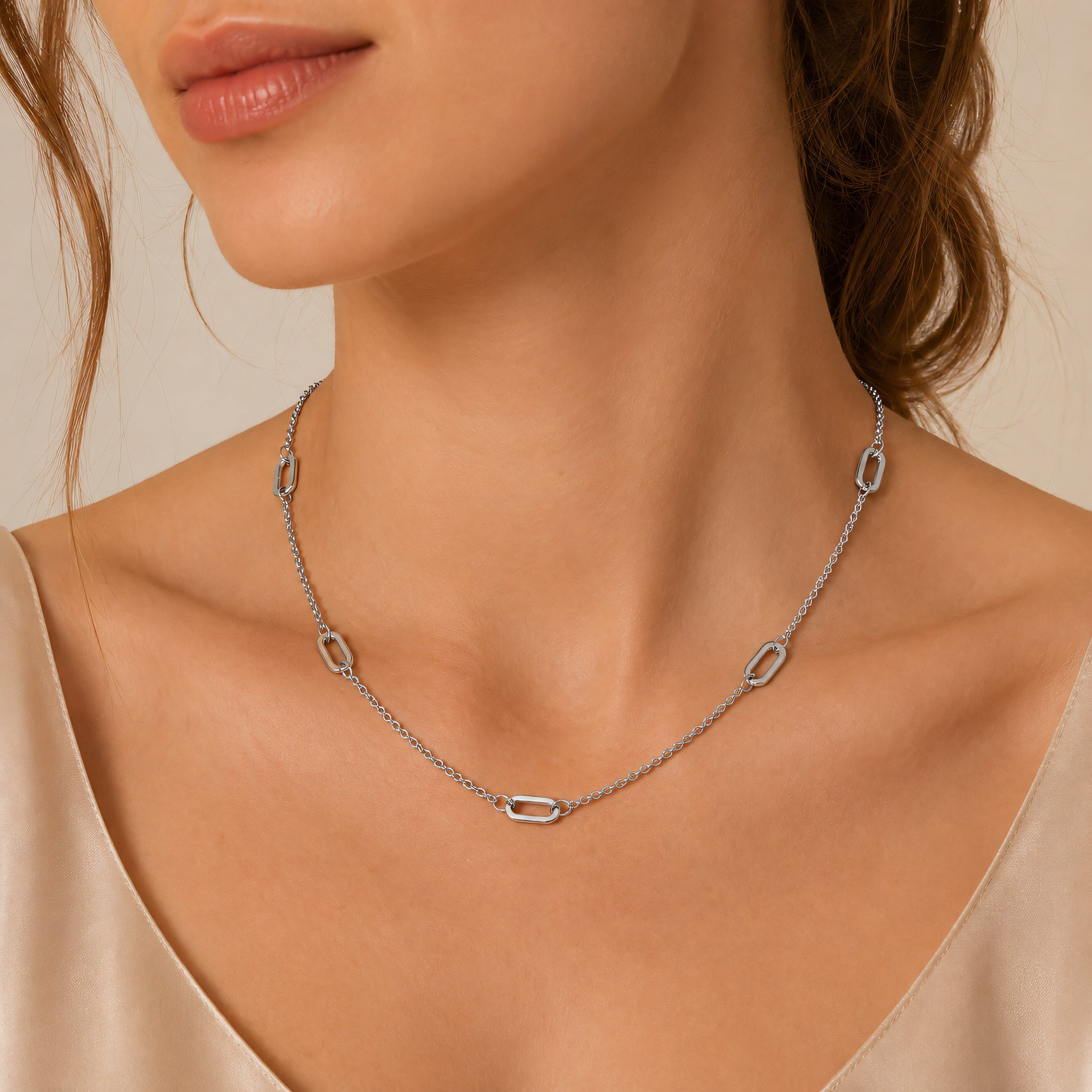 Halskette 925 Silber Glieder abwechselnd | Splendido Schmuck