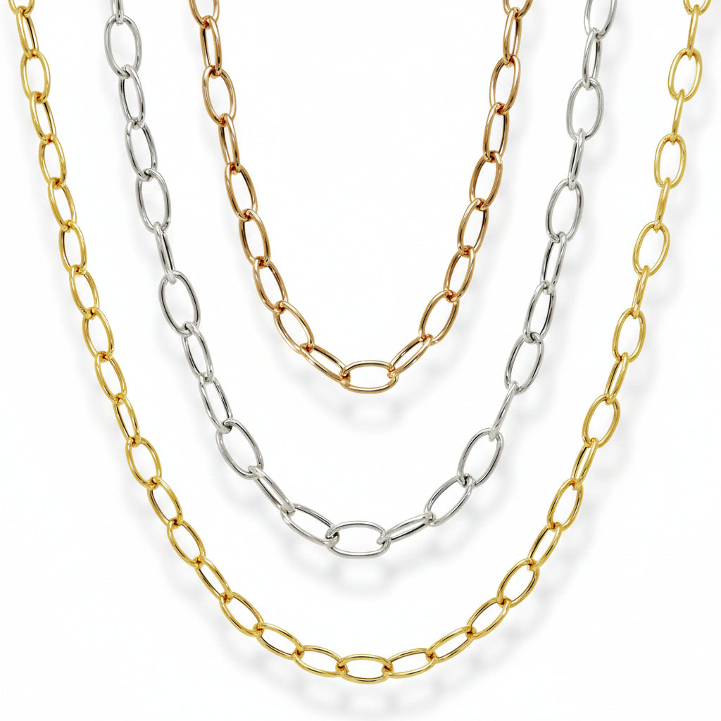 Halskette 925 Silber Oval Glieder – Splendido – product photo