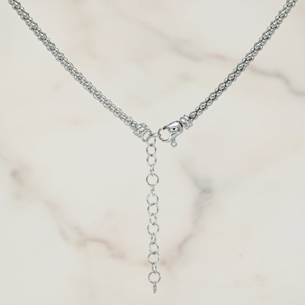 Halskette 925 Silber Kleeblatt Zirkonia – Splendido – porté au cou
