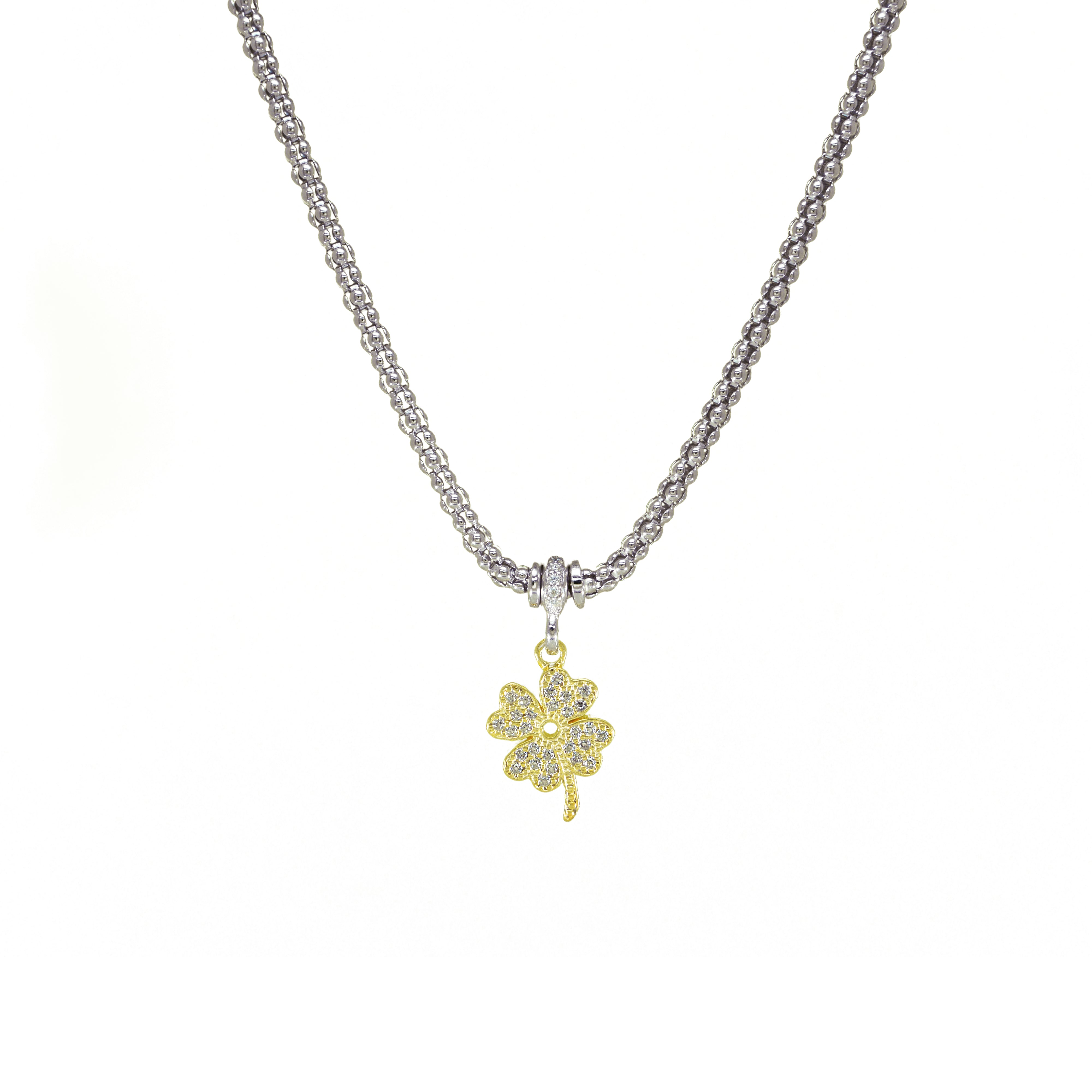 Halskette 925 Silber Kleeblatt Zirkonia – Splendido – foto producto