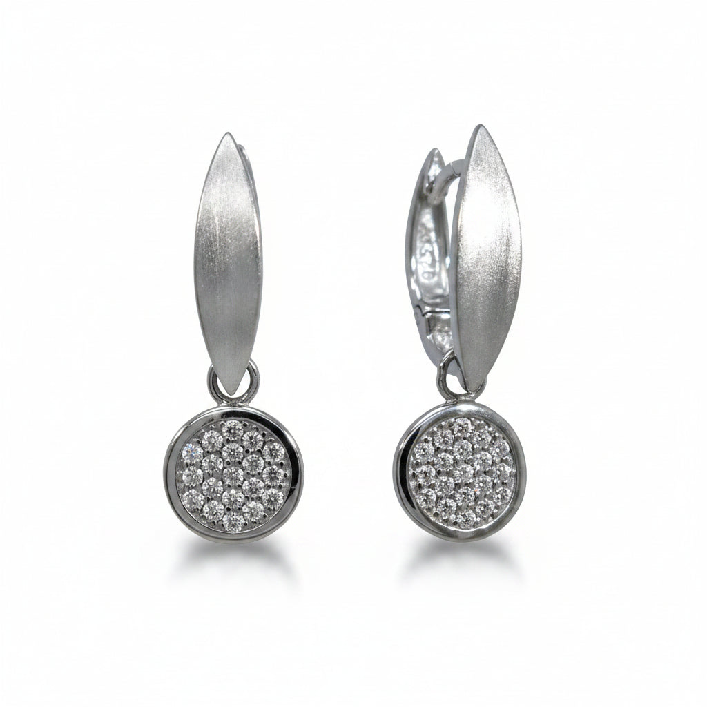 Creolen 925 Silber Zirkonia Anhänger rund – Splendido – zdjęcie produktu