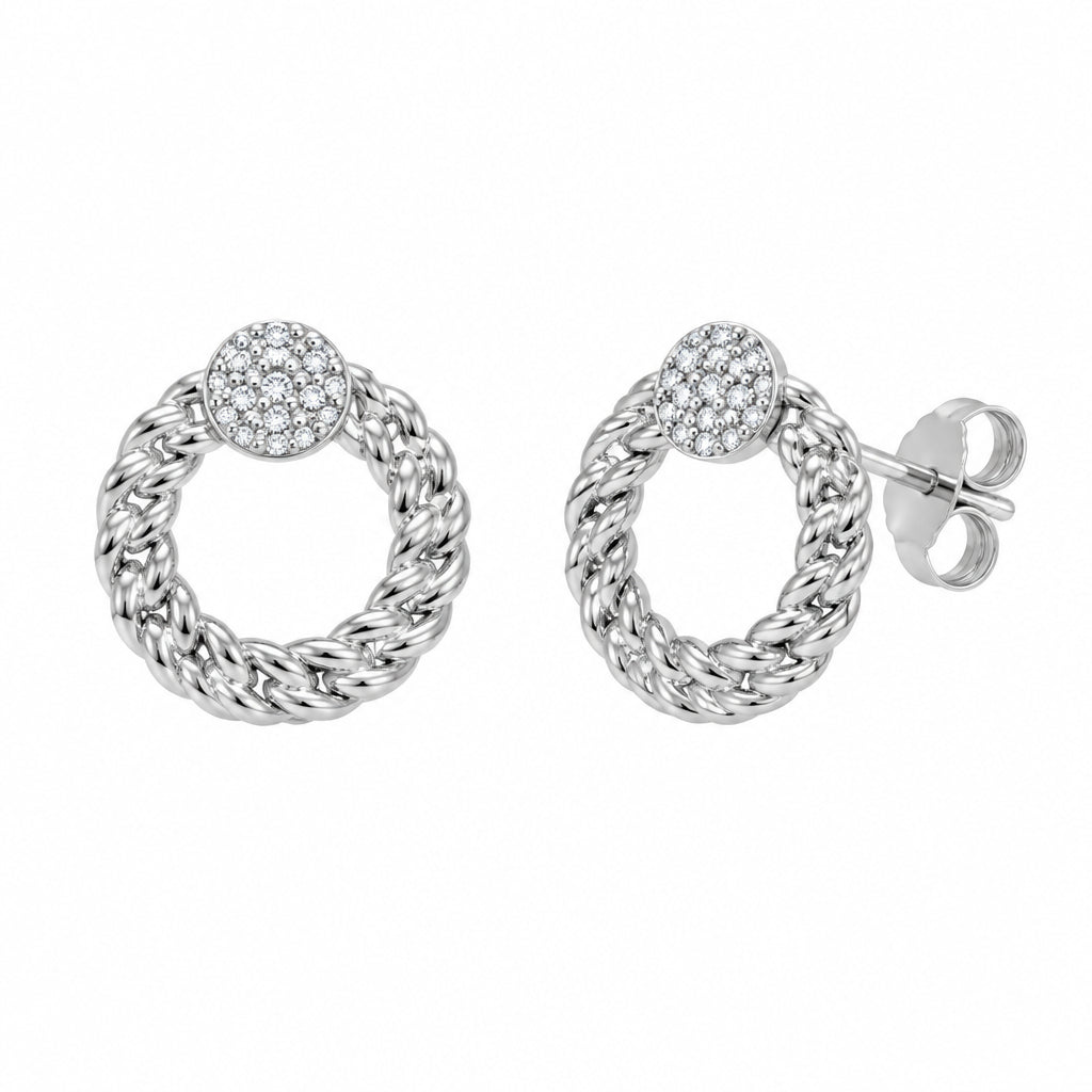 925 Silver stud earrings cubic zirconia ring | Splendido Jewelry
