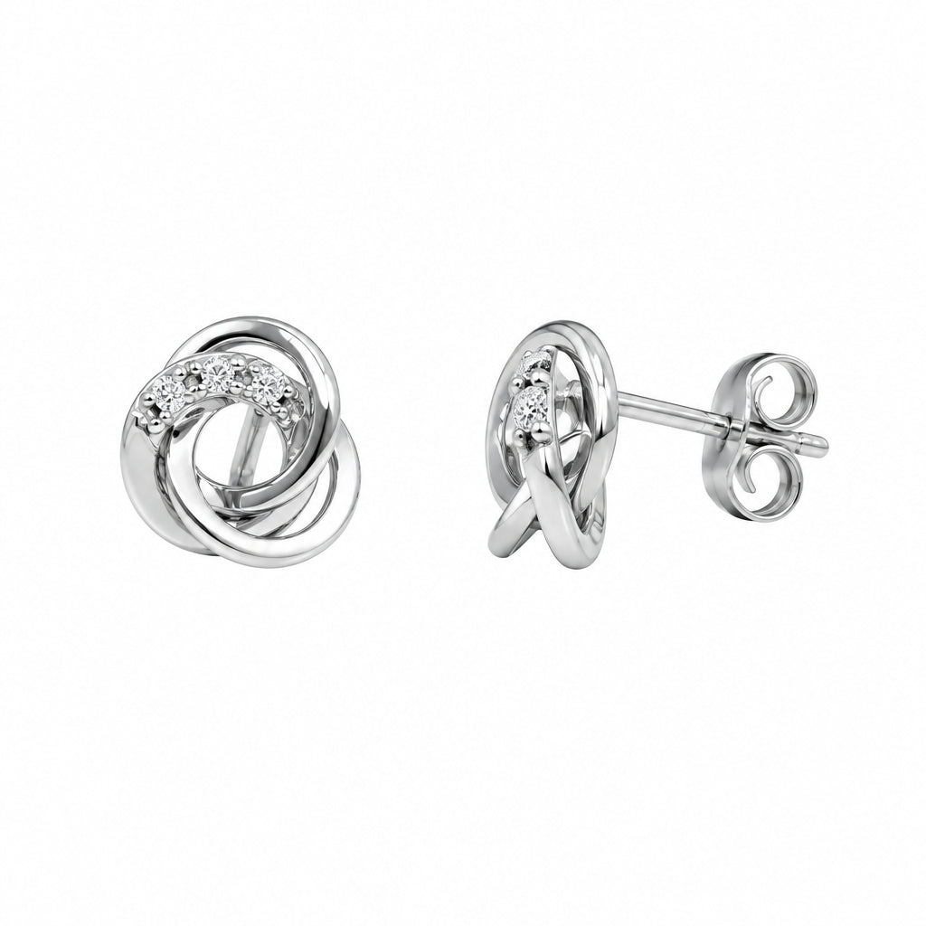 925 Silver stud earrings classic cubic zirconia | Splendido Jewelry