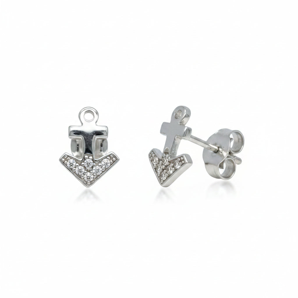 Ohrstecker 925 Silber Anker Zirkonia – Splendido – foto producto