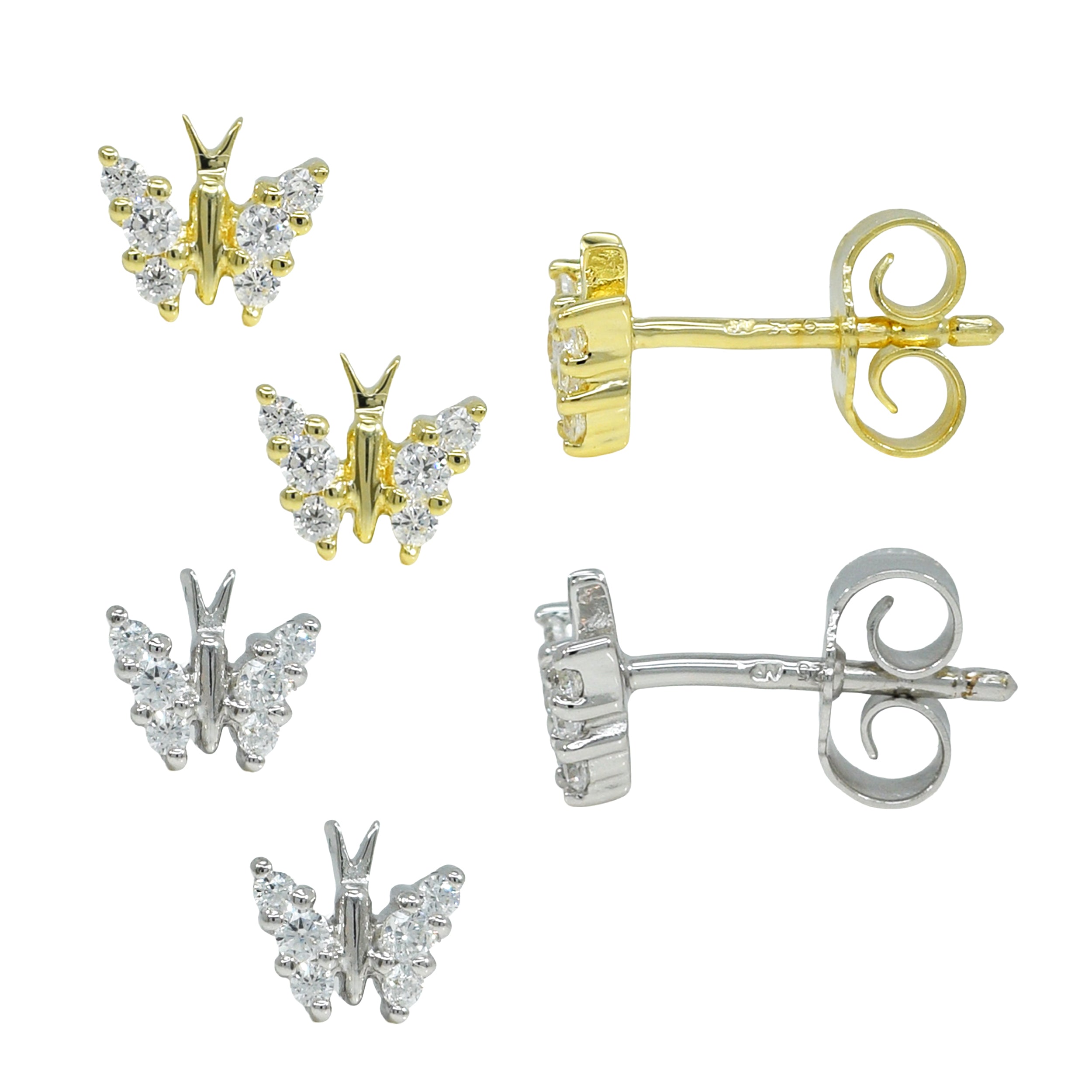 Ohrstecker 925 Silber Zirkonia Schmetterling – Splendido – foto producto