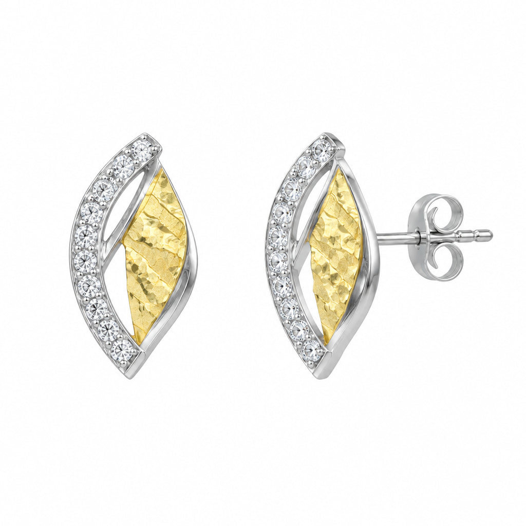 925 Silver stud earrings intertwined cubic zirconia | Splendido Jewelry