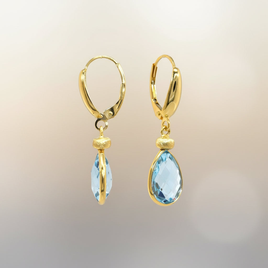 Goldohrringe 14Kt. mit Topas