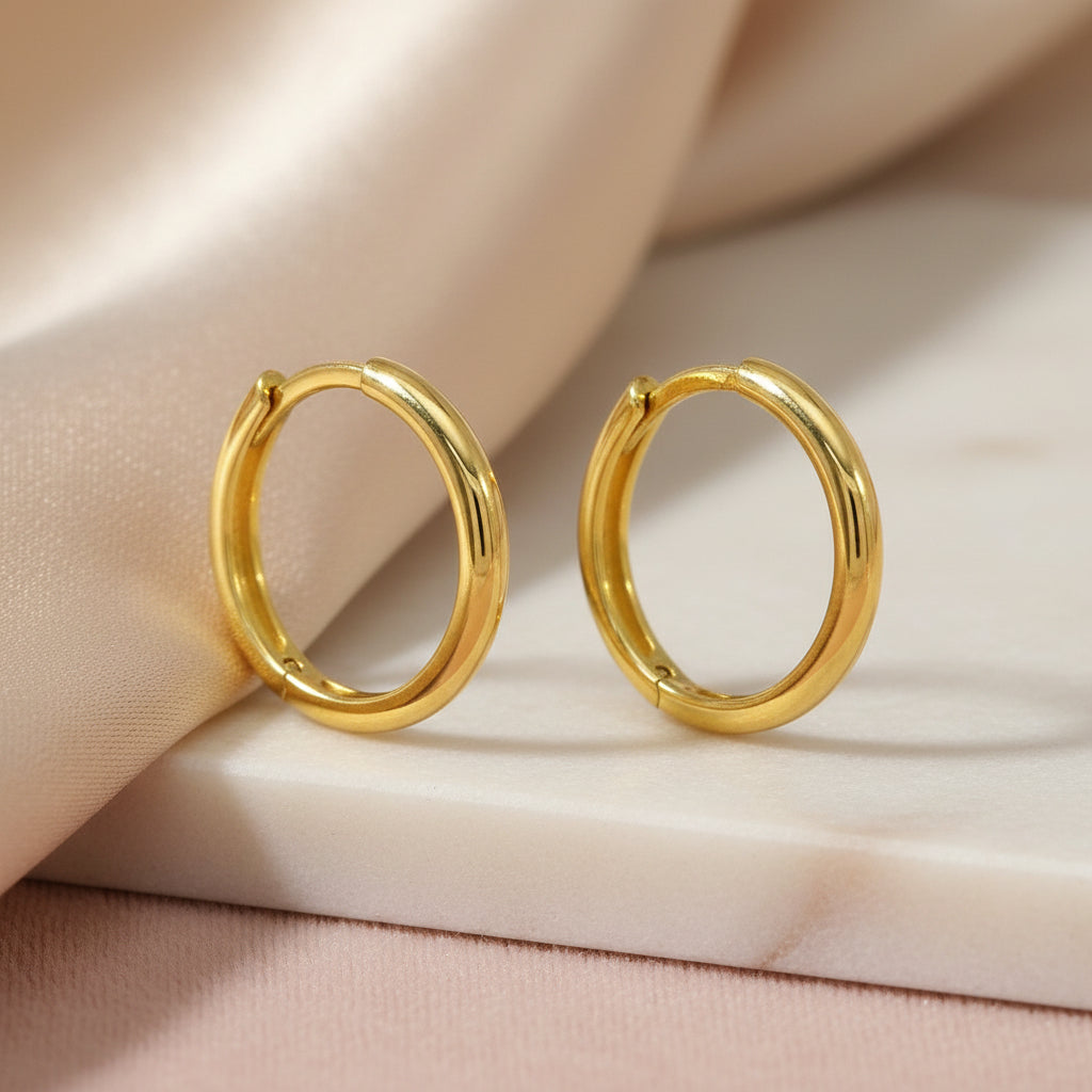 Creolen aus poliertem Gelbgold mit schlichtem Design