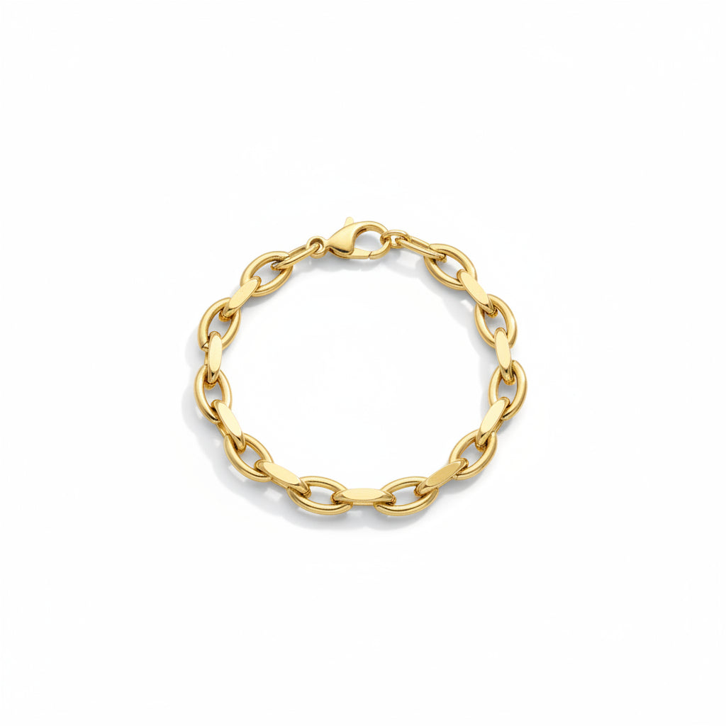 Armband 585 Gelbgold polierte Gliederkette Hochglanz – Splendido – product photo