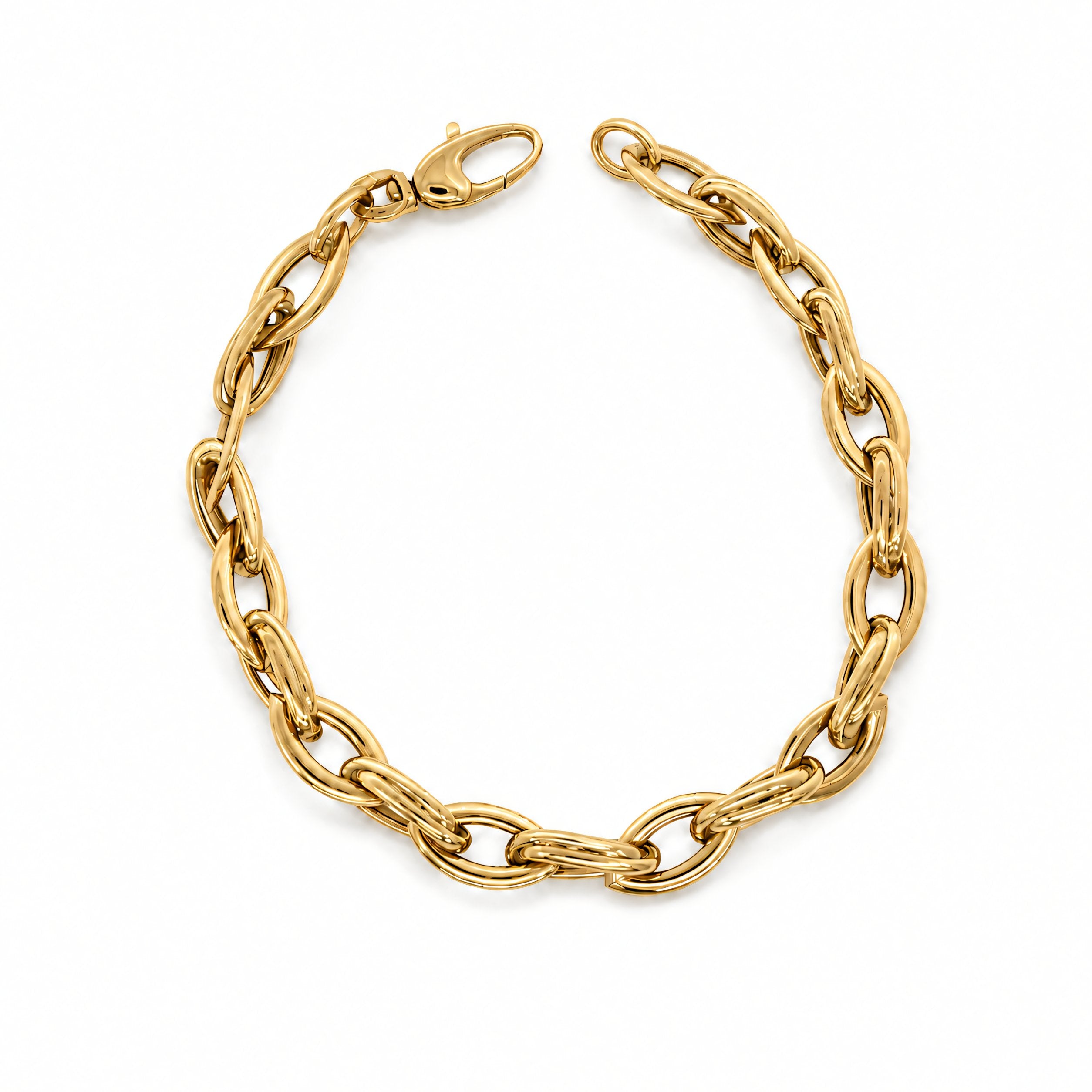 Armband 585 geelgoud gepolijste schakelketting hoogglans | Splendido Jewelry
