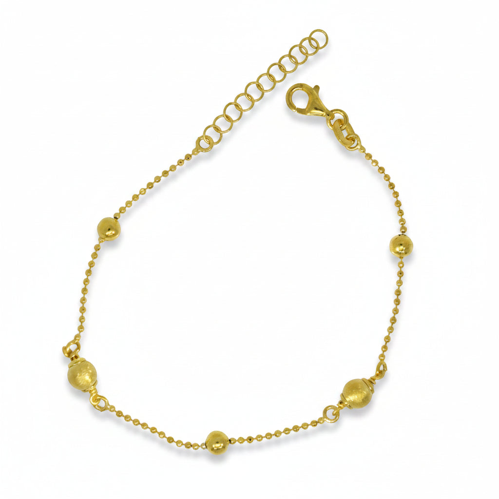 Armband 925 Silber Kugeln Filigrankette Matt Poliert – Splendido – product photo