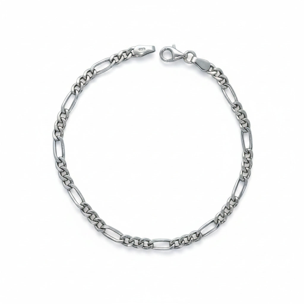 Armband 925 Silber Rhodiniert Figaro – Splendido – product photo