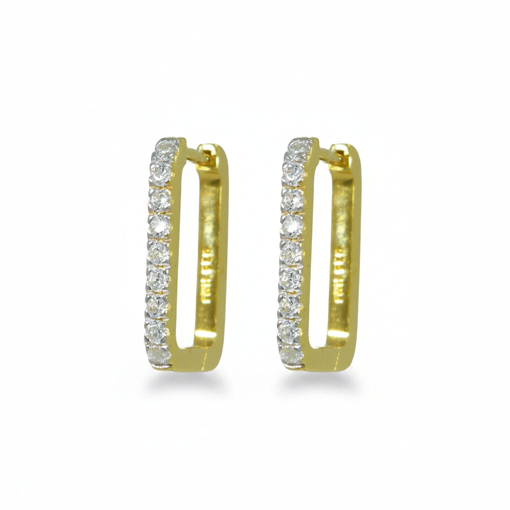 Creolen 925 Silber Rechteckig Zirkonia Pavé – Splendido – product photo