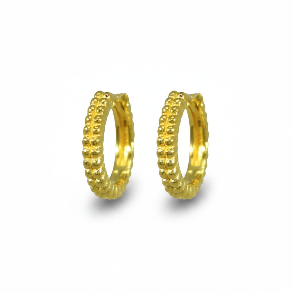 Creolen 925 Silber Vergoldet Bead-Struktur – Splendido – product photo