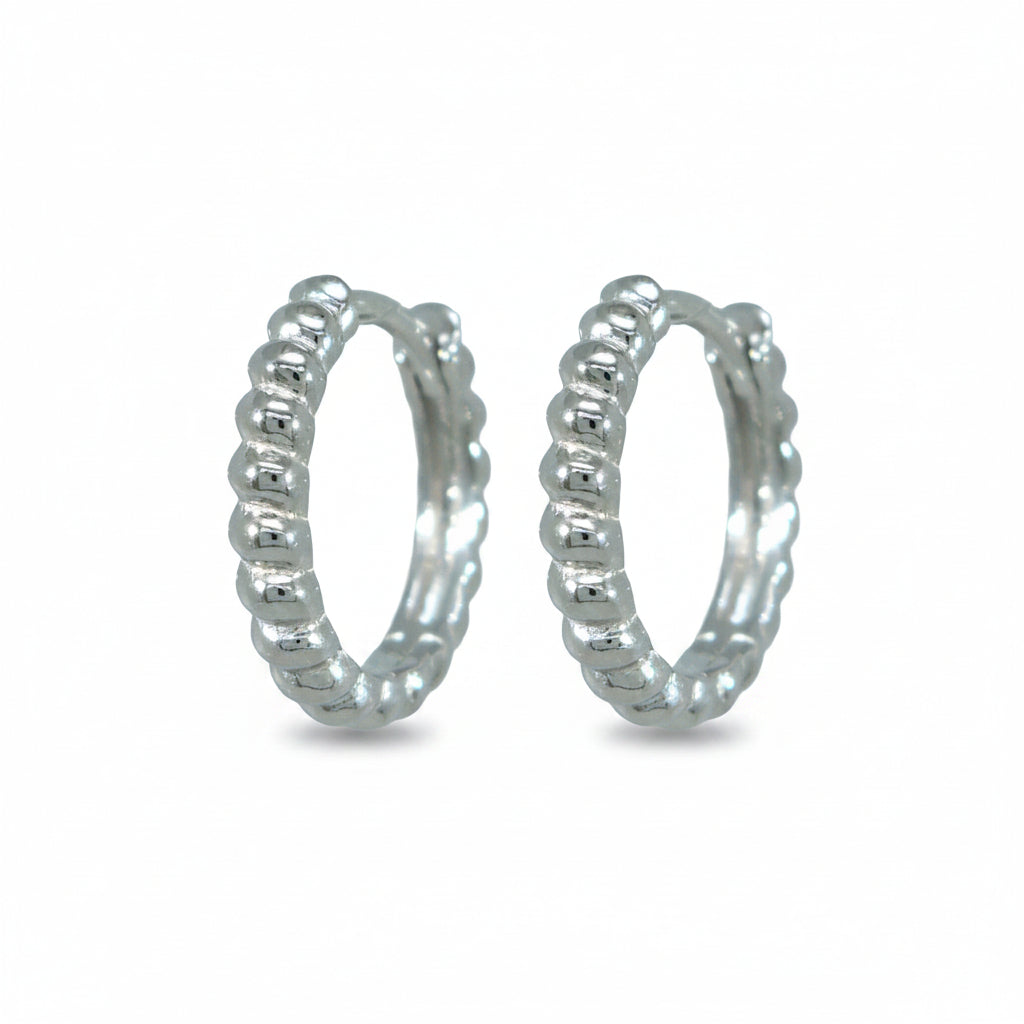 Creolen 925 Silber Bead-Look Kugelstruktur – Splendido – product photo