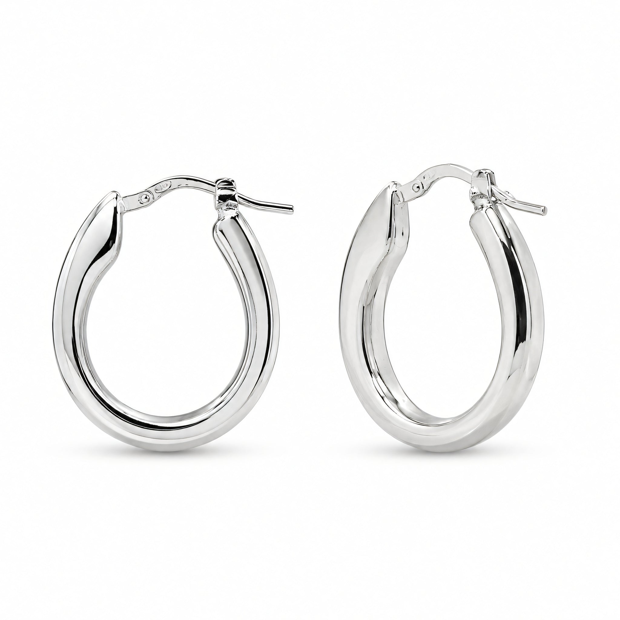 Creolen 925 Silber Rhodiniert Hoops Klassisch | Splendido Schmuck