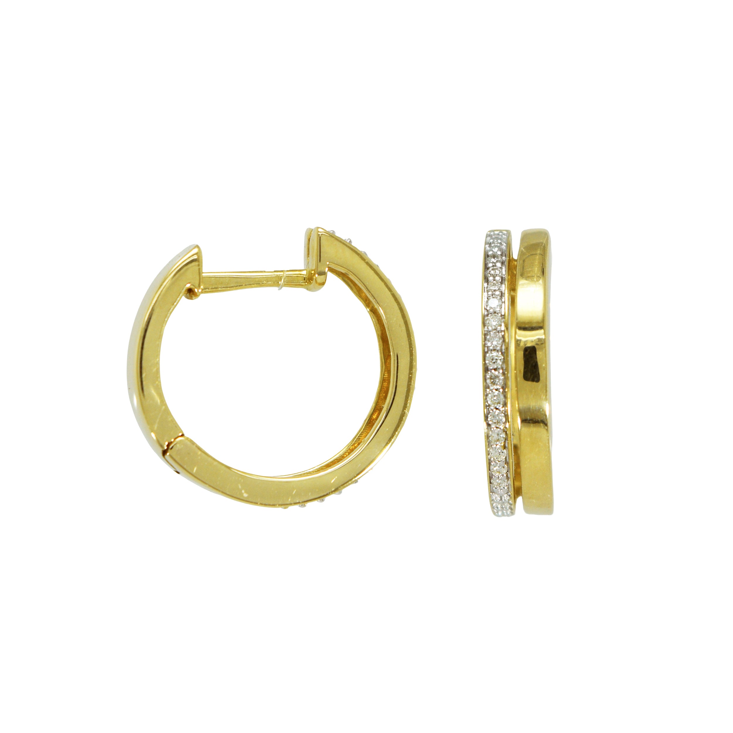 Creole mit sichtbarem Klappverschluss und einer glänzenden Brillantreihe von der Seite gezeigt.