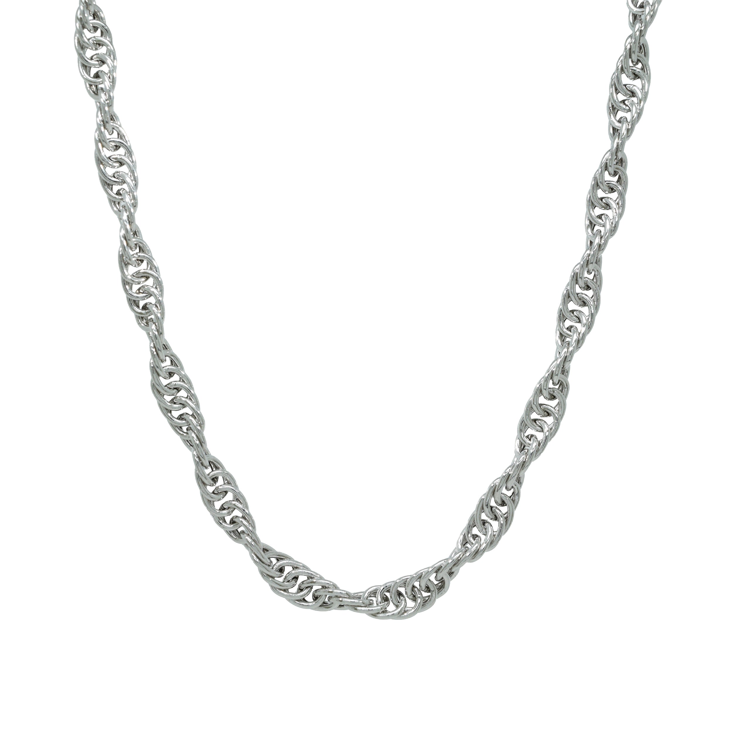 Halskette 925 Silber Rhodiniert Gedrehte Panzerkette – Splendido – product photo
