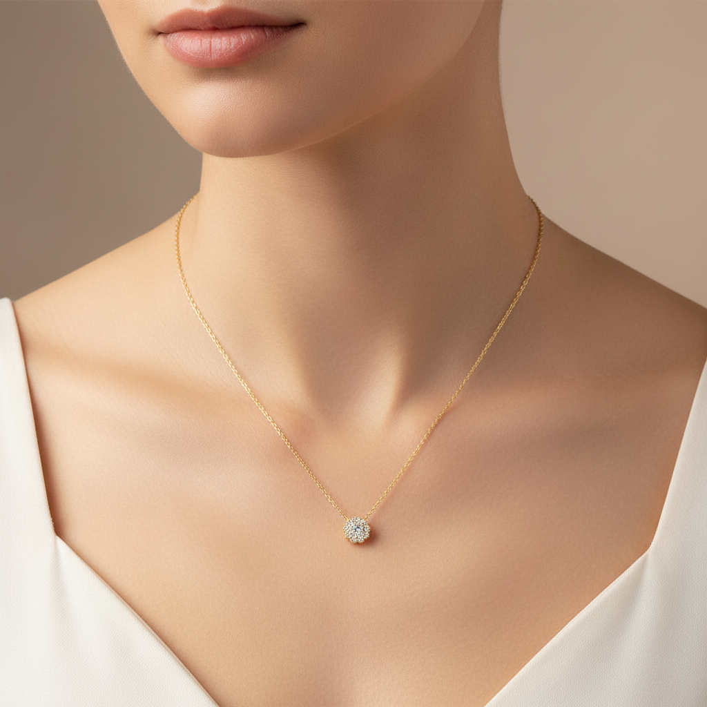 14K gold chain with zirconia