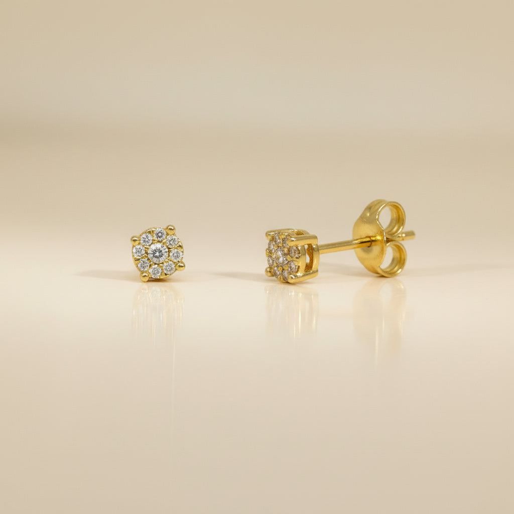 Ohrstecker aus Gelbgold mit runder Brillantkomposition