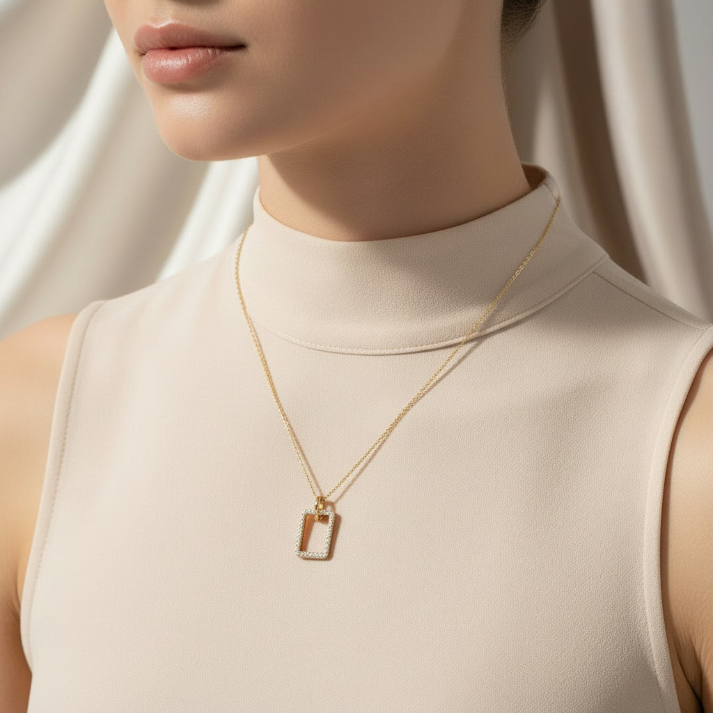 14K gold chain with zirconia