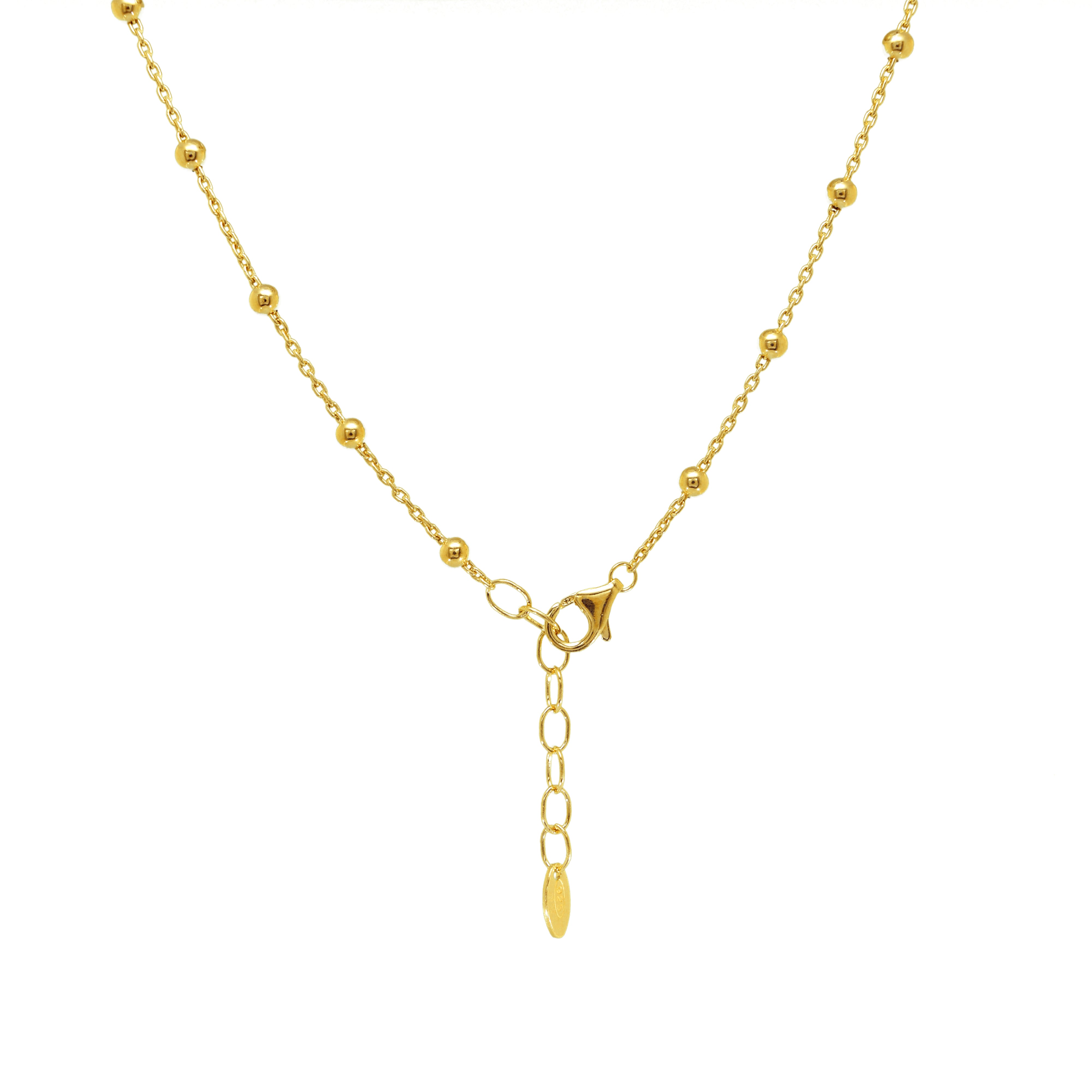 Verschluss Vergoldete Rosenkranzkette mit Medaillon und Kreuzanhänger