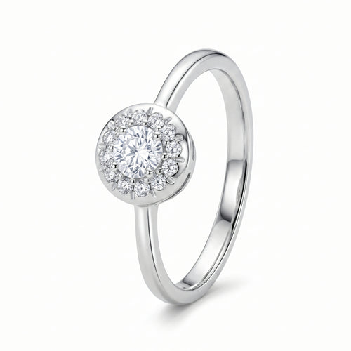 Ring 585 Weißgold Zirkonia rundum Pavé | Splendido Schmuck