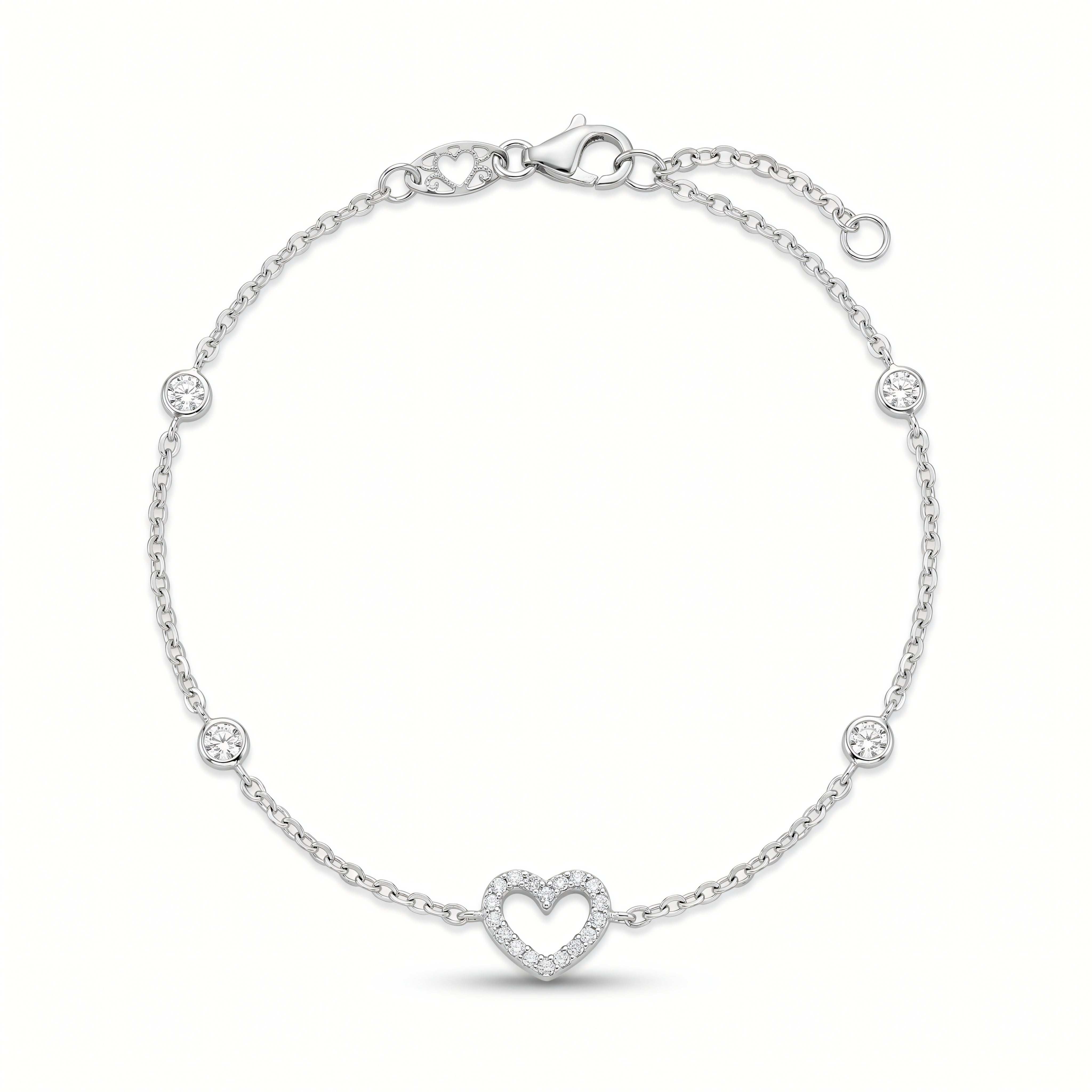 Armband 585 Gelbgold Herz mit Zirkonia – Splendido – llevada en la muñeca