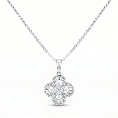 Collier 585 Weißgold 3D-Anhänger mit Brillant 0,09 ct – Splendido – product photo