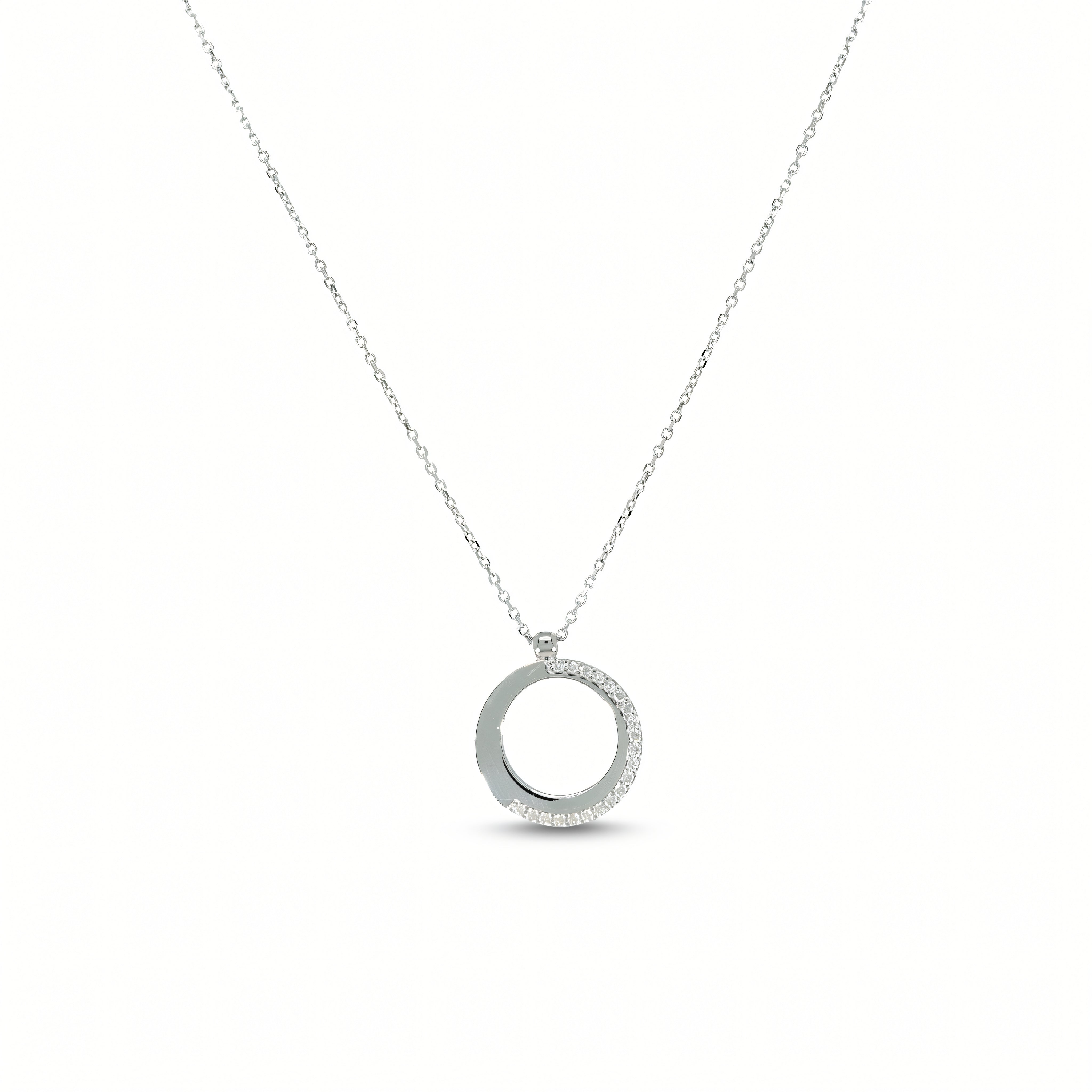 Halskette 585 Gold Brillanten 0,12 ct Kreisanhänger – Splendido – zdjęcie produktu