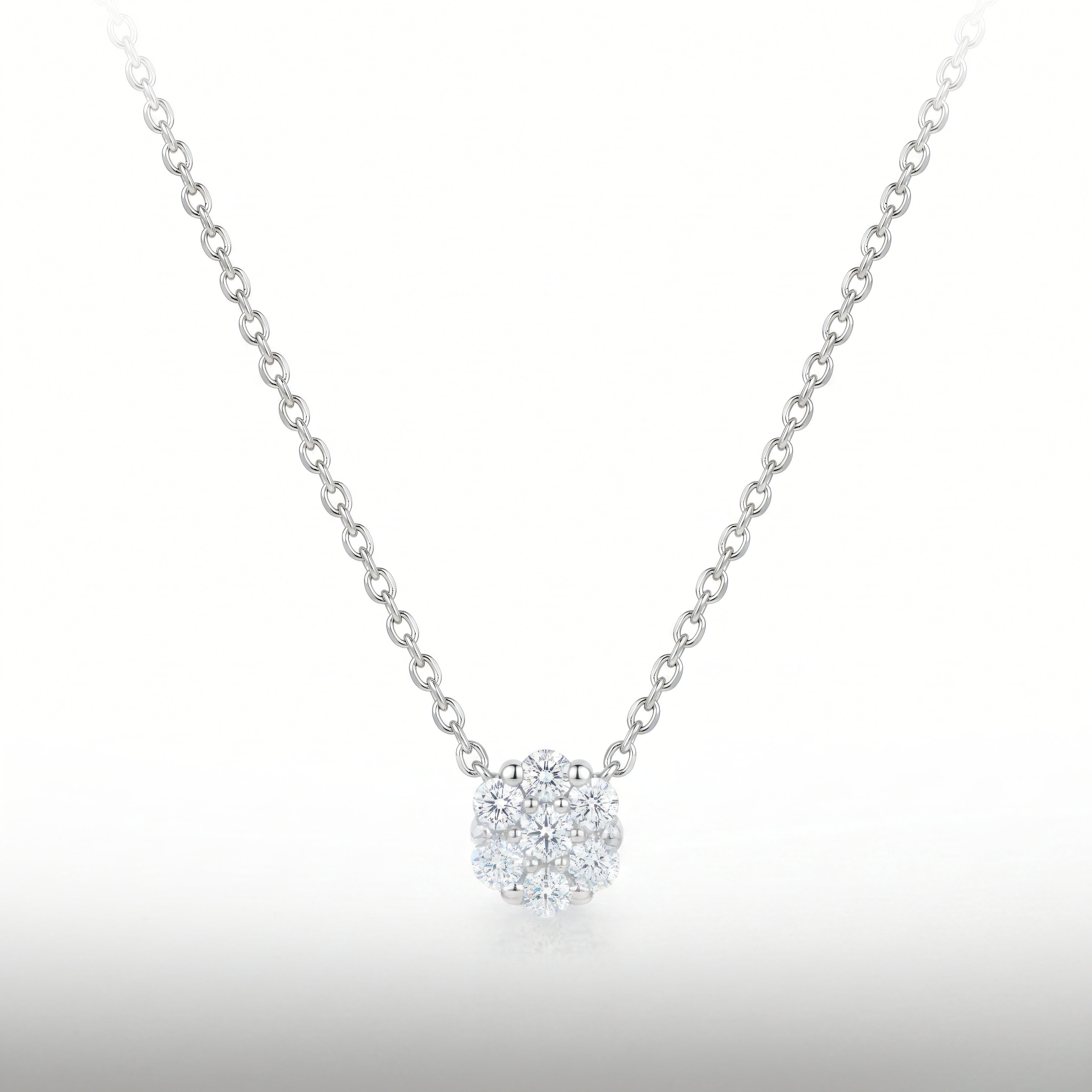 Halskette 585 Gold Zirkonia Blütenanhänger | Splendido Schmuck